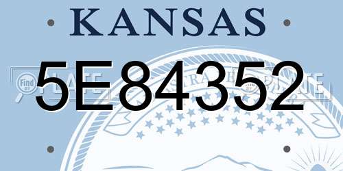 5E84352 Kansas License Plate