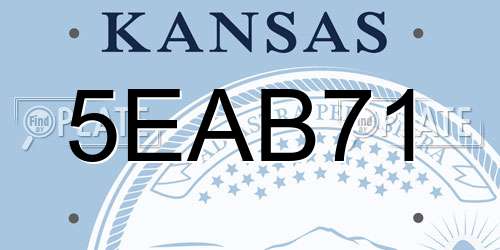 5EAB71 Kansas License Plate