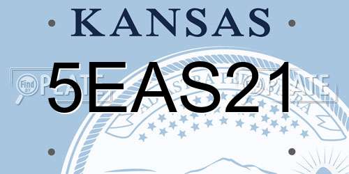 5EAS21 Kansas License Plate