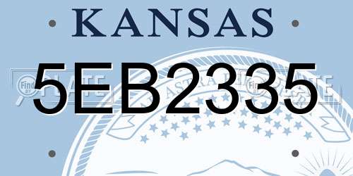 5EB2335 Kansas License Plate
