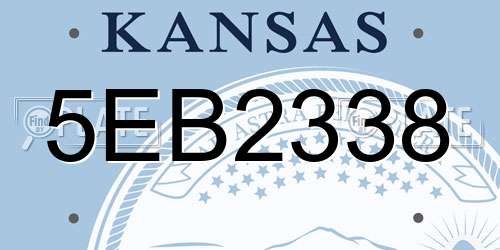 5EB2338 Kansas License Plate