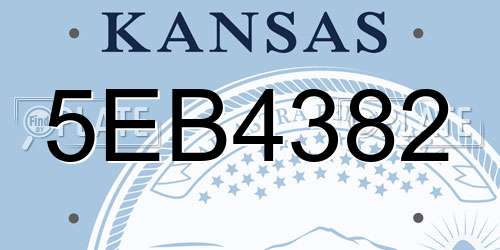 5EB4382 Kansas License Plate