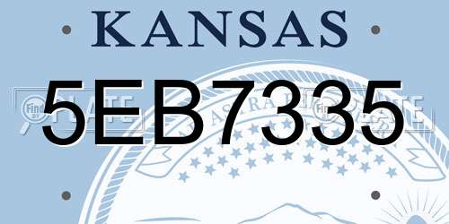 5EB7335 Kansas License Plate