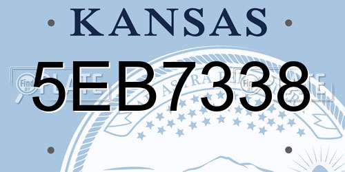 5EB7338 Kansas License Plate
