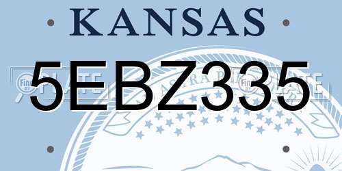 5EBZ335 Kansas License Plate