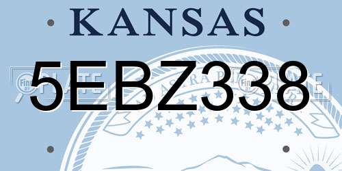 5EBZ338 Kansas License Plate