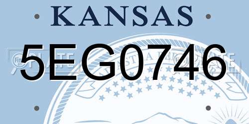 5EG0746 Kansas License Plate