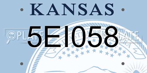 5EI058 Kansas License Plate