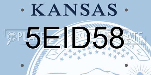 5EID58 Kansas License Plate