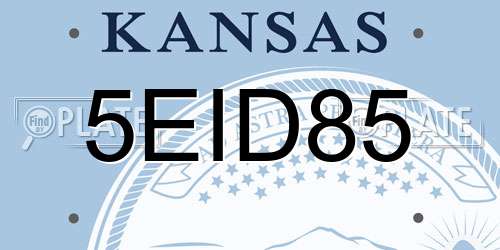 5EID85 Kansas License Plate