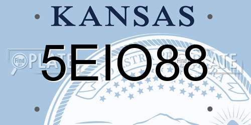 5EIO88 Kansas License Plate
