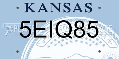 5EIQ85 Kansas License Plate
