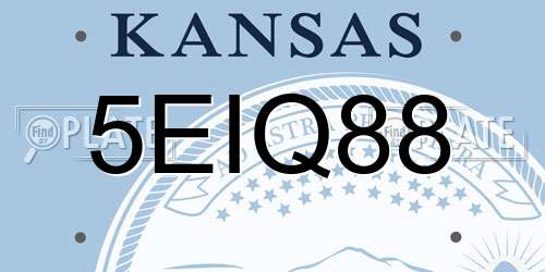 5EIQ88 Kansas License Plate