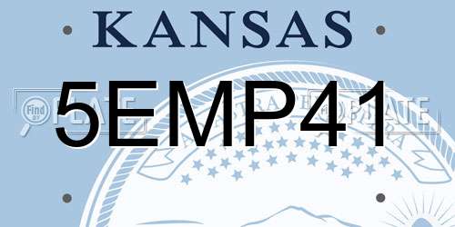 5EMP41 Kansas License Plate