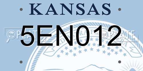 5EN012 Kansas License Plate
