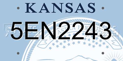 5EN2243 Kansas License Plate