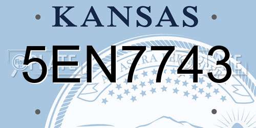 5EN7743 Kansas License Plate