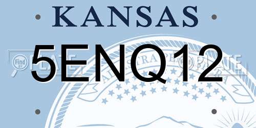 5ENQ12 Kansas License Plate