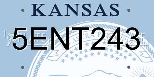 5ENT243 Kansas License Plate