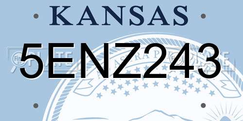 5ENZ243 Kansas License Plate