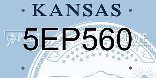 5EP560 Kansas License Plate