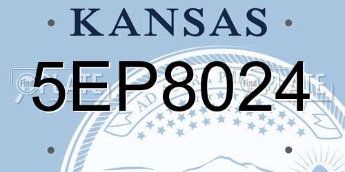 5EP8024 Kansas License Plate