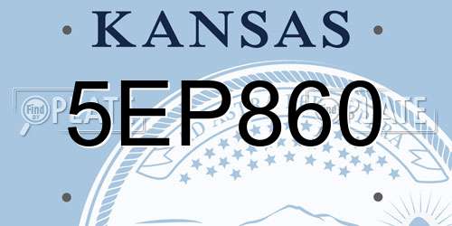 5EP860 Kansas License Plate
