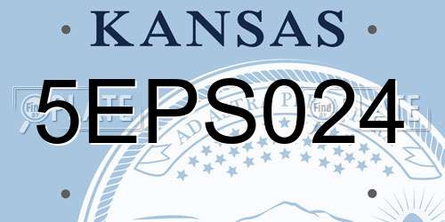 5EPS024 Kansas License Plate