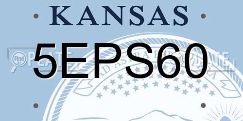 5EPS60 Kansas License Plate