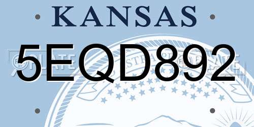 5EQD892 Kansas License Plate