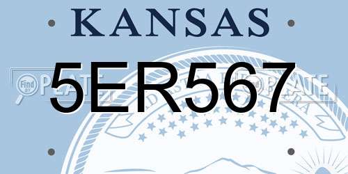 5ER567 Kansas License Plate