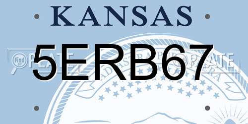 5ERB67 Kansas License Plate