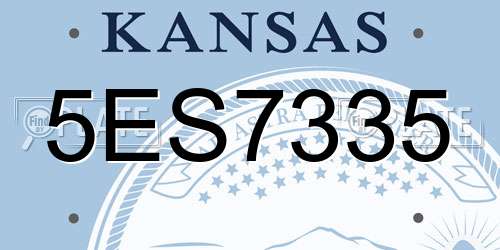 5ES7335 Kansas License Plate