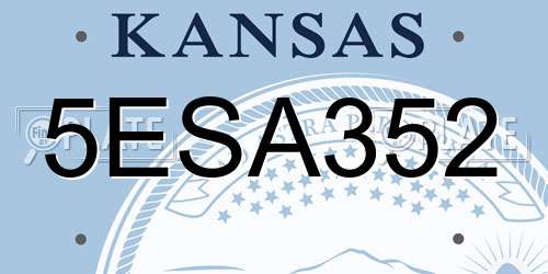 5ESA352 Kansas License Plate