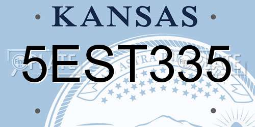 5EST335 Kansas License Plate