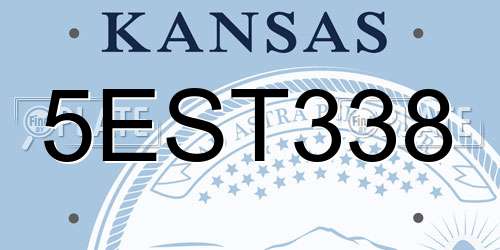 5EST338 Kansas License Plate