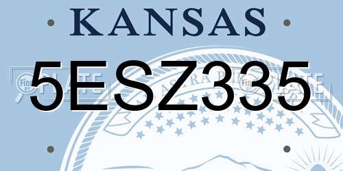 5ESZ335 Kansas License Plate