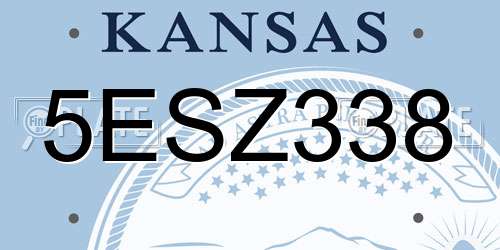 5ESZ338 Kansas License Plate