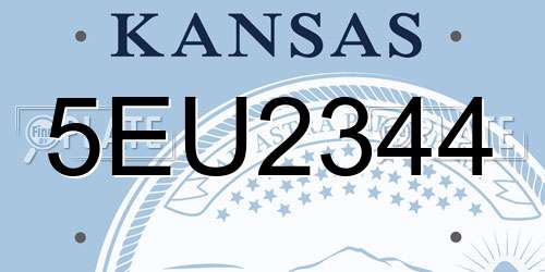 5EU2344 Kansas License Plate