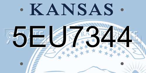 5EU7344 Kansas License Plate