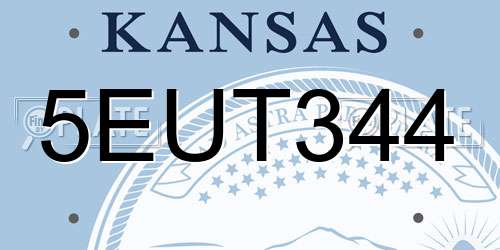5EUT344 Kansas License Plate