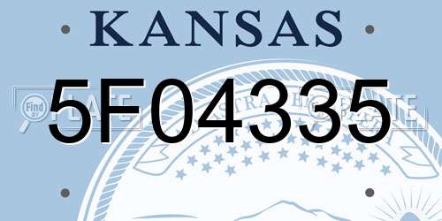 5F04335 Kansas License Plate