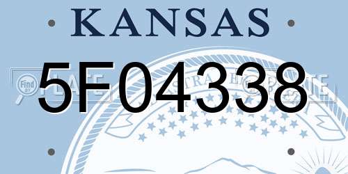 5F04338 Kansas License Plate