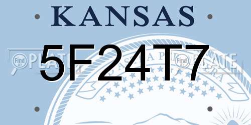 5F24T7 Kansas License Plate