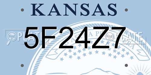 5F24Z7 Kansas License Plate