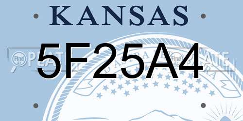 5F25A4 Kansas License Plate