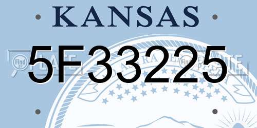 5F33225 Kansas License Plate