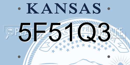 5F51Q3 Kansas License Plate