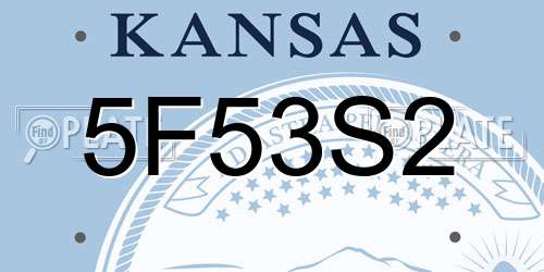 5F53S2 Kansas License Plate