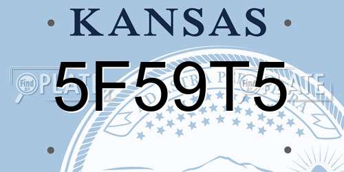 5F59T5 Kansas License Plate